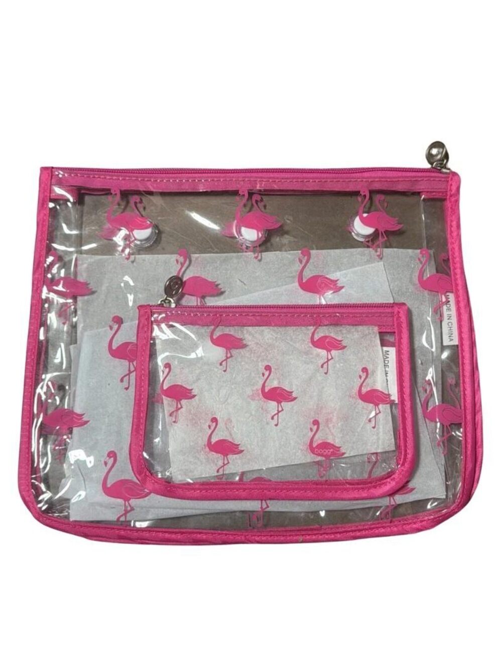 Bogg Compatible Decorative Zipper Insert Flamingo Design Easy Access Bag New